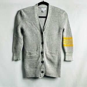 Old Navy Children’s Sz Medium (8) Gray with Yellow Stripes Button Down Cardigan